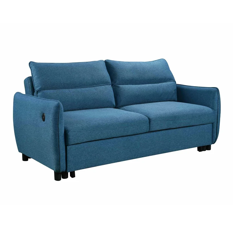 Mobilier-Deco Arlen - Canapé Convertible 3 Places en Tissu Bleu