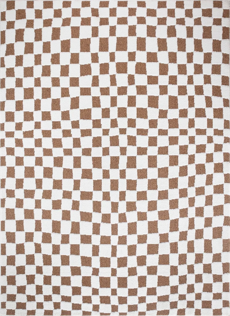 Livabliss Pula Tapis Géométrique Scandinave - Grand Tapis Salon, Salle à Manger, Chambre, Cuisine - Design Boheme Chic, Berbere Moderne, Poil Court 160x213 cm - Crème, Orange, Brun