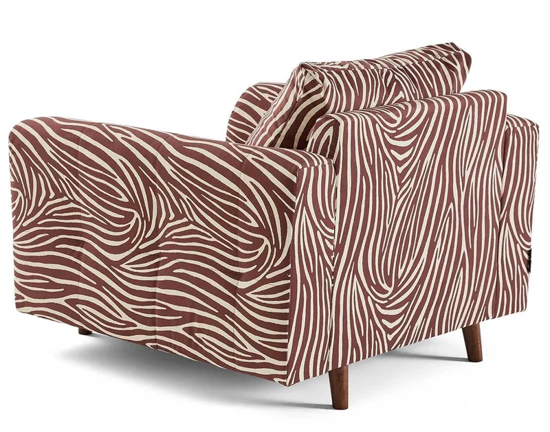 Lisa Design - Rune - Fauteuil zèbre en Velours, Marron/Blanc