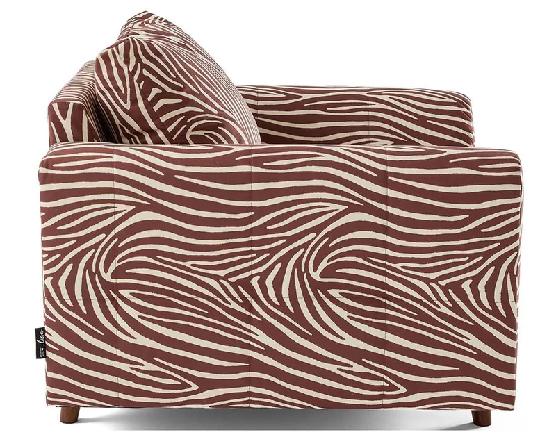 Lisa Design - Rune - Fauteuil zèbre en Velours, Marron/Blanc