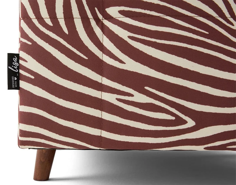 Lisa Design - Rune - Fauteuil zèbre en Velours, Marron/Blanc