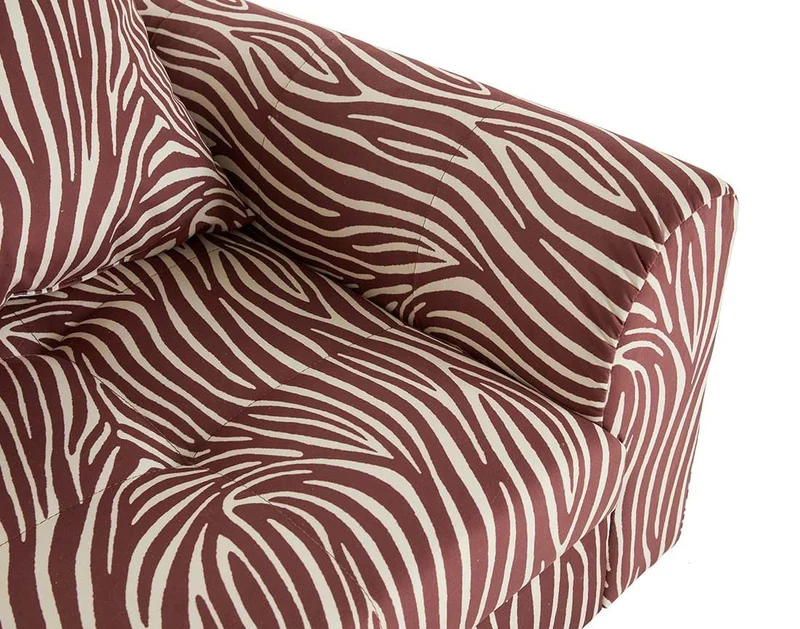 Lisa Design - Rune - Fauteuil zèbre en Velours, Marron/Blanc