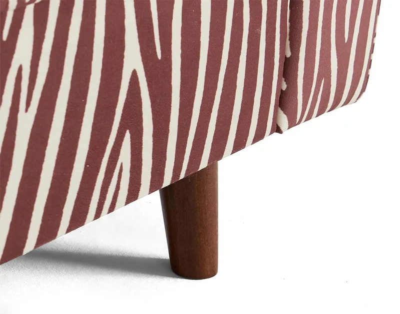 Lisa Design - Rune - Fauteuil zèbre en Velours, Marron/Blanc