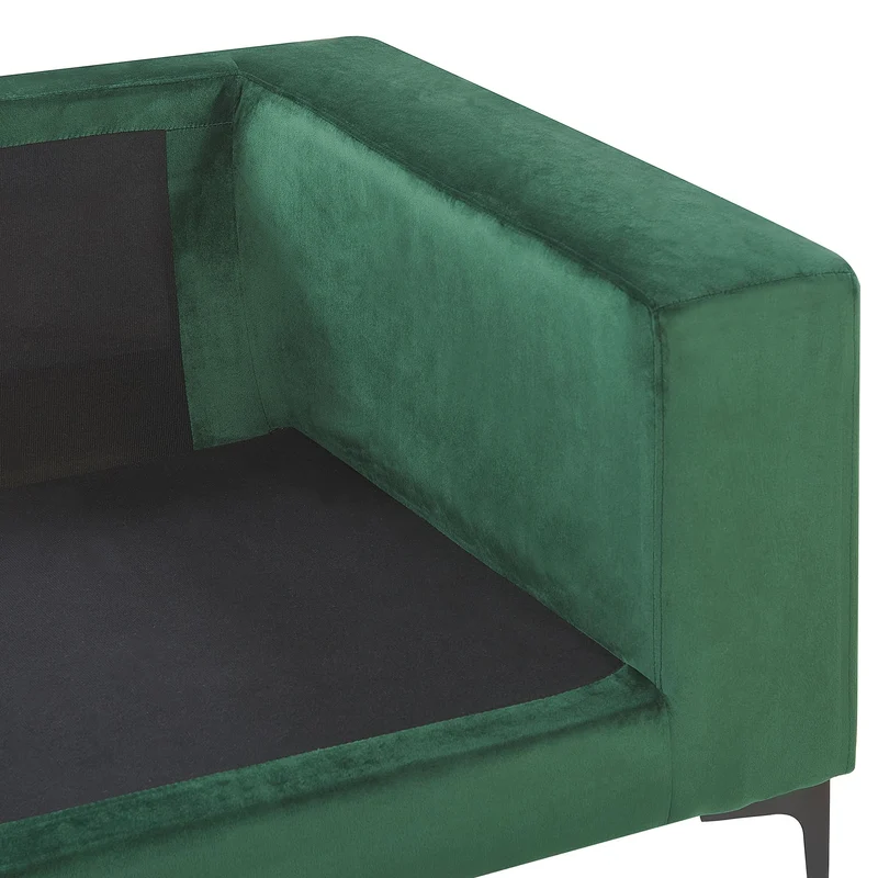 Beliani Canapé Fixe 3 Places Revêtu en Velours Vert de Qualité Un Design Tendance Idéal pour Salon Vintage Rétro et Glamour