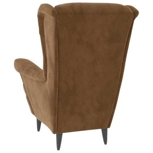 QJBSAVVA Fauteuil marron en velours moderne avec assise et dossier rembourrés, 74 x 84 x 100 cm, confortable pour salon, chambre à coucher et balcon