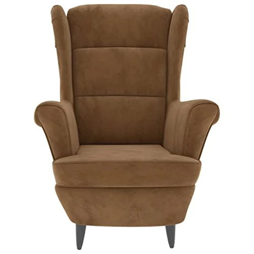 QJBSAVVA Fauteuil marron en velours moderne avec assise et dossier rembourrés, 74 x 84 x 100 cm, confortable pour salon, chambre à coucher et balcon