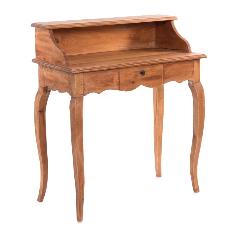 DESIGN DELIGHTS Napoléon en bois massif vintage - 80 x 92 x 40 cm (l x H x P) - Acajou - Style shabby - Bureau de style colonial - Couleur : 08 miel ciré