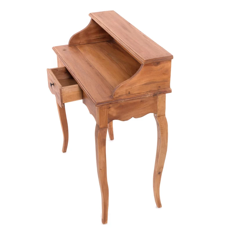DESIGN DELIGHTS Napoléon en bois massif vintage - 80 x 92 x 40 cm (l x H x P) - Acajou - Style shabby - Bureau de style colonial - Couleur : 08 miel ciré