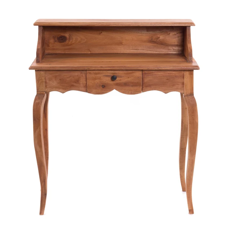 DESIGN DELIGHTS Napoléon en bois massif vintage - 80 x 92 x 40 cm (l x H x P) - Acajou - Style shabby - Bureau de style colonial - Couleur : 08 miel ciré
