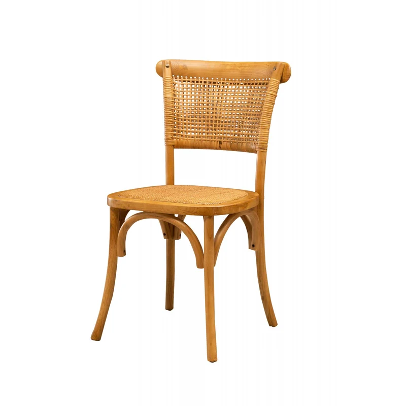 Biscottini frêne 88 x 50 x 44 cm Salle à Manger en Bois avec Finition Naturelle | Chaise de Cuisine Assise en rotin, Vintage Unisexe Adulte, Marron, 88x44x50 cm