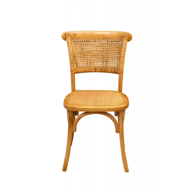 Biscottini frêne 88 x 50 x 44 cm Salle à Manger en Bois avec Finition Naturelle | Chaise de Cuisine Assise en rotin, Vintage Unisexe Adulte, Marron, 88x44x50 cm