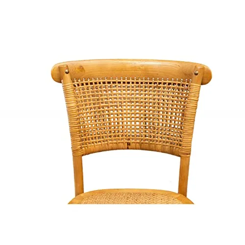 Biscottini frêne 88 x 50 x 44 cm Salle à Manger en Bois avec Finition Naturelle | Chaise de Cuisine Assise en rotin, Vintage Unisexe Adulte, Marron, 88x44x50 cm