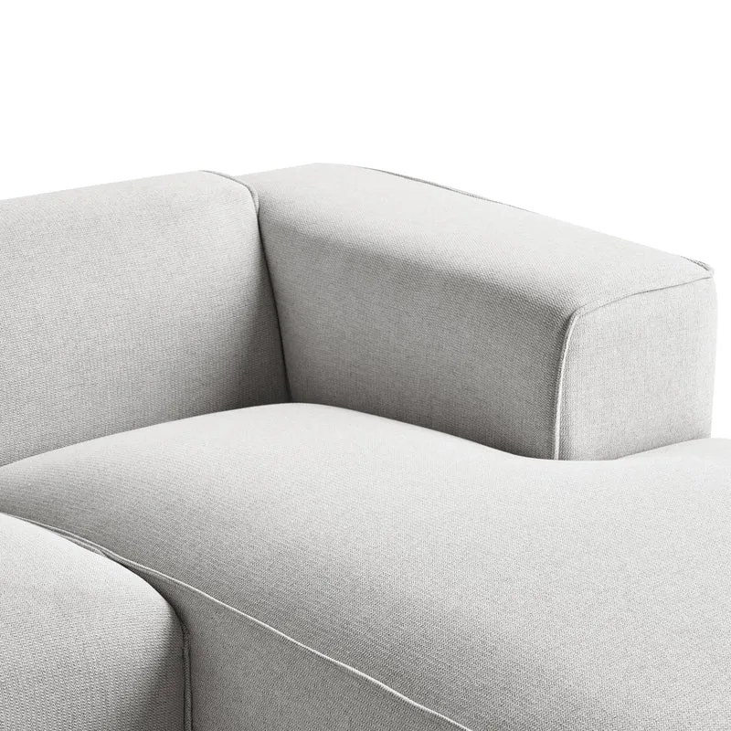 Canapé d'Angle Côté Gauche 3 Places avec Coussins Rembourré en Tissu Gris Clair Dolva
