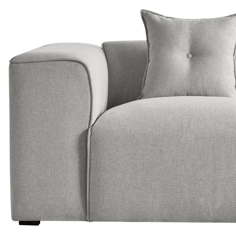 Canapé d'Angle Côté Gauche 3 Places avec Coussins Rembourré en Tissu Gris Clair Dolva