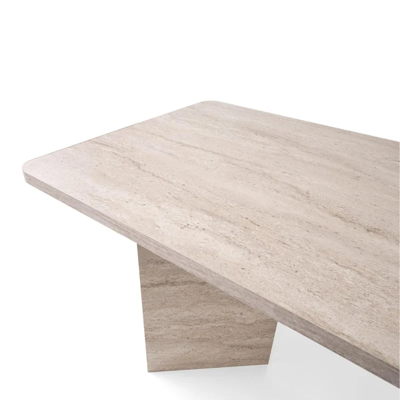 Calicosy – Table à Manger Rectangulaire L180 cm en Bois – Design Moderne avec 2 Pieds Pleins – L180 x P90 x H77 cm – Table Familiale 4 à 6 Personnes – Modèle Ava