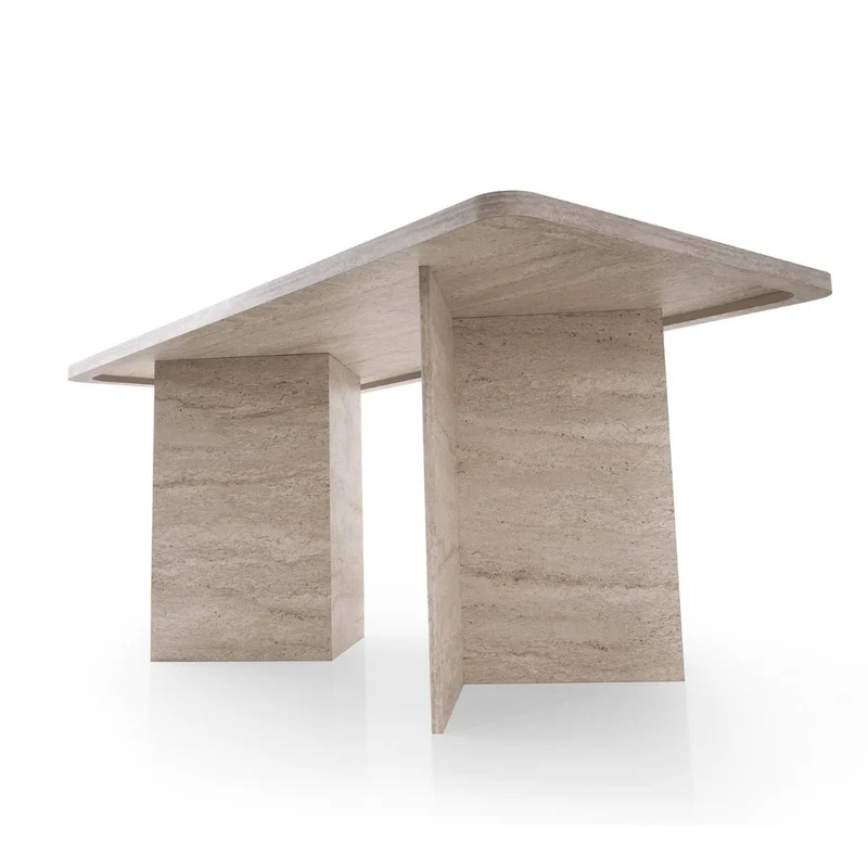 Calicosy – Table à Manger Rectangulaire L180 cm en Bois – Design Moderne avec 2 Pieds Pleins – L180 x P90 x H77 cm – Table Familiale 4 à 6 Personnes – Modèle Ava