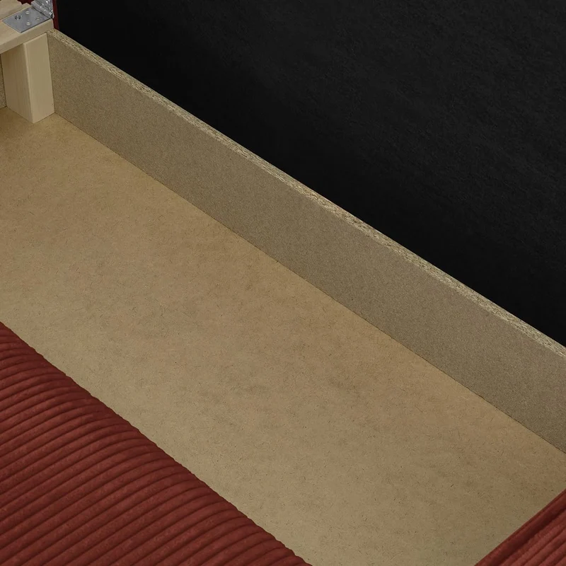 HOMIFAB Canapé d'angle Convertible réversible 4 Places avec Coffre de Rangement en Velours côtelé Rouille - Livia, 240 x 101/154 x 84 cm
