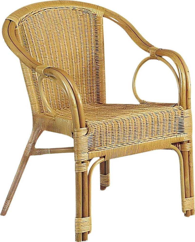 AUBRY GASPARD Fauteuil en moelle de rotin Eden