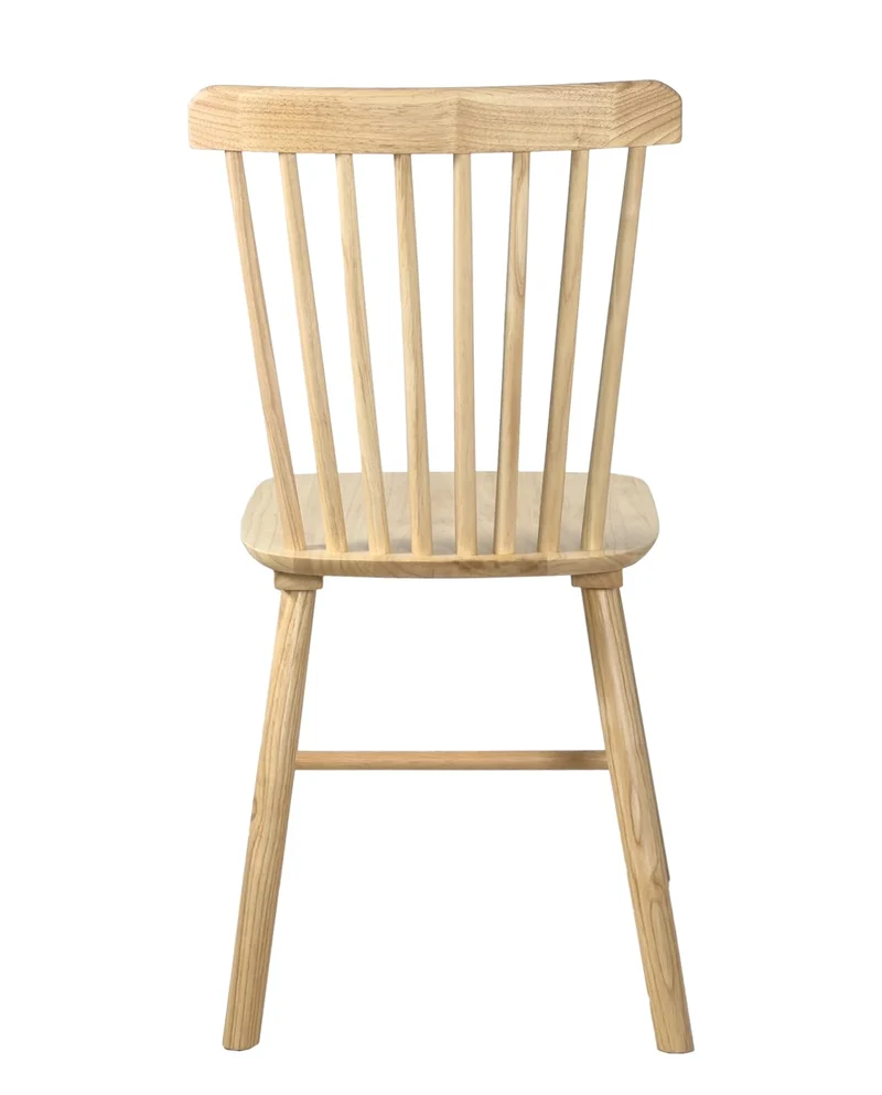 KAYELLES Lot de 2 chaises à barreaux bistrot café rétro Vintage Bois Massif Vernis Mona (Bois Teinte Naturelle)