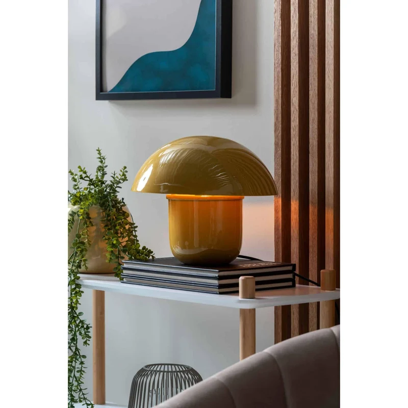 Leitmotiv [DL] Lampe de table Gros champignon Émail Miel Jaune -