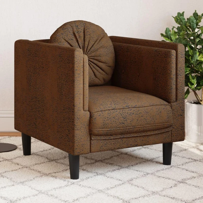Fauteuil avec Coussin Marron Velours,Fauteuil Velours Confortable et Moderne pour Salon et Chambre Canapés et divans, Salon