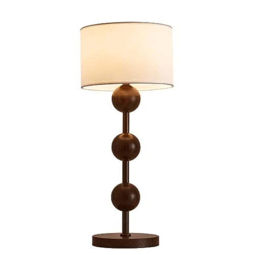 Gydcbhy Lampe De Table Rurale Vintage De 20,47 Pouces En Finition Couleur Bois De Noyer Avec Abat-jour En Tissu Pour Salon, Chambre À Coucher, Chevet, Salle À Manger, Bureau À Domicile, Hôtel, Famille