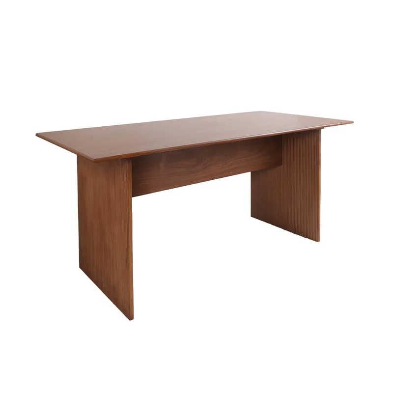 sweeek - Table à Manger rectangulaire Effet Bois sculpté 4-6 Places. 170cm. Couleur Noyer
