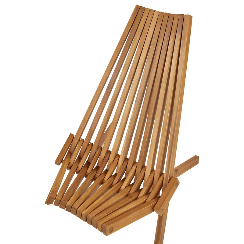 Lot de 2 Chaises Rustique de Jardin en Bois d'Acacia Extérieur Pliables Bellano