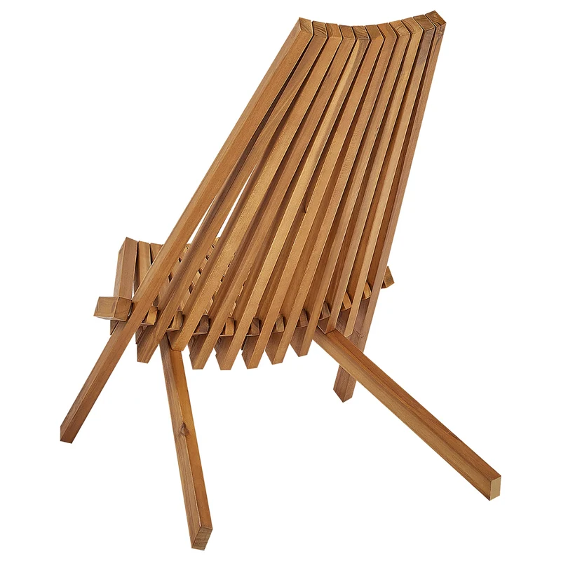 Lot de 2 Chaises Rustique de Jardin en Bois d'Acacia Extérieur Pliables Bellano