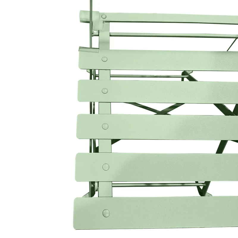 Avril Paris - Ensemble Table et Chaises Pliantes Bistrot Balcon Terrasse- 2 Places - Acier Vert - 2 Chaises et 1 Table Pliante - Flore