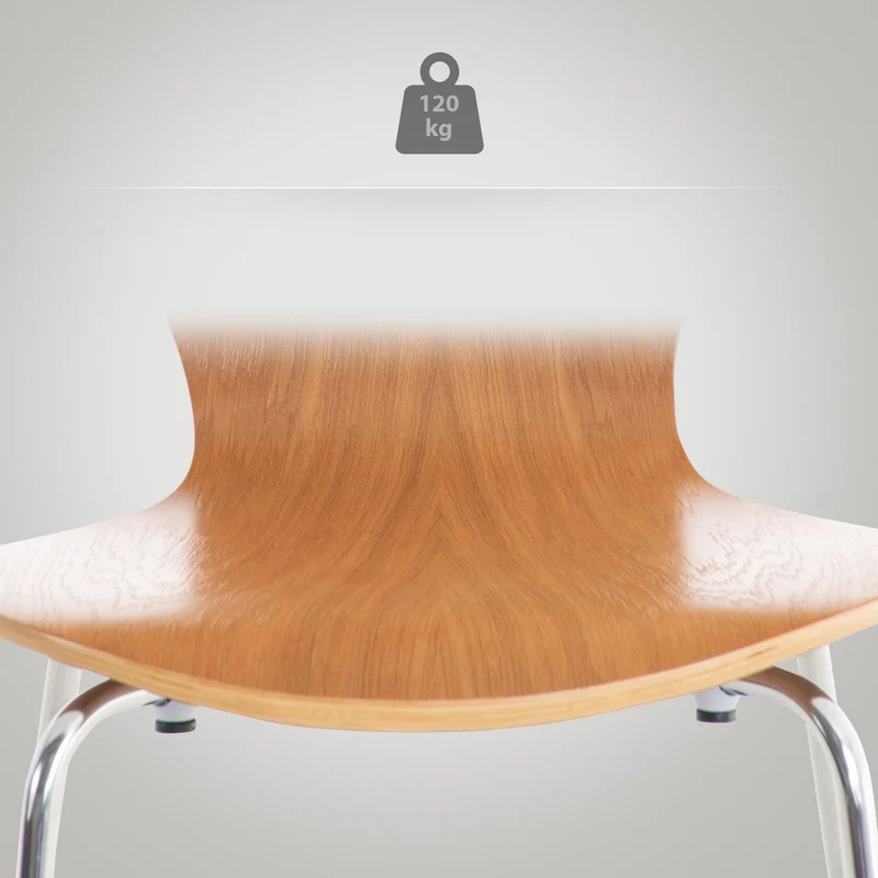 CLP Chaise Empilable Calisto en Bois - Assise Ergonomique - Chaise de Salle d'Attente en Bois Chaise, Hauteur Assise 45 cm -Couleurs au Choix:, Couleur:chęne