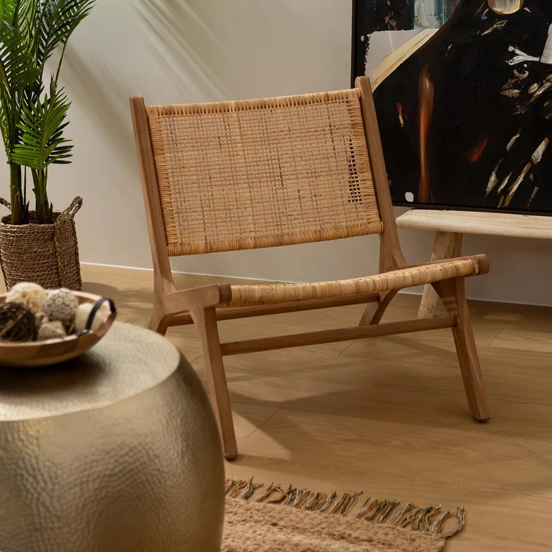 Atmosphera - Fauteuil Timor - Teck et rotin