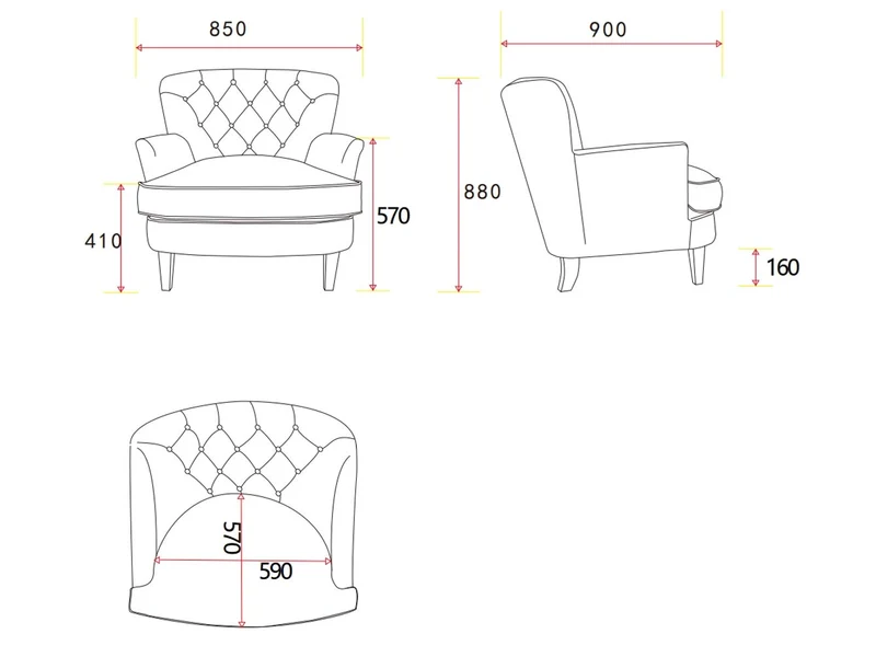 Fauteuil Leo de la Collection Atlantic Home, Vert forêt