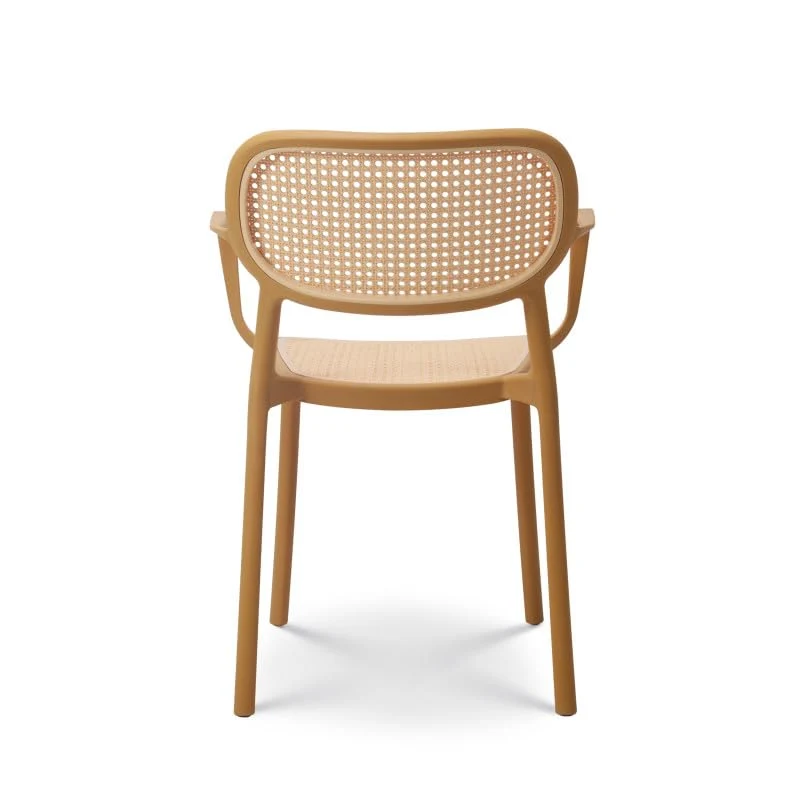Kosmi Chaise de Salle à Manger Moutarde Style Vintage avec accoudoirs