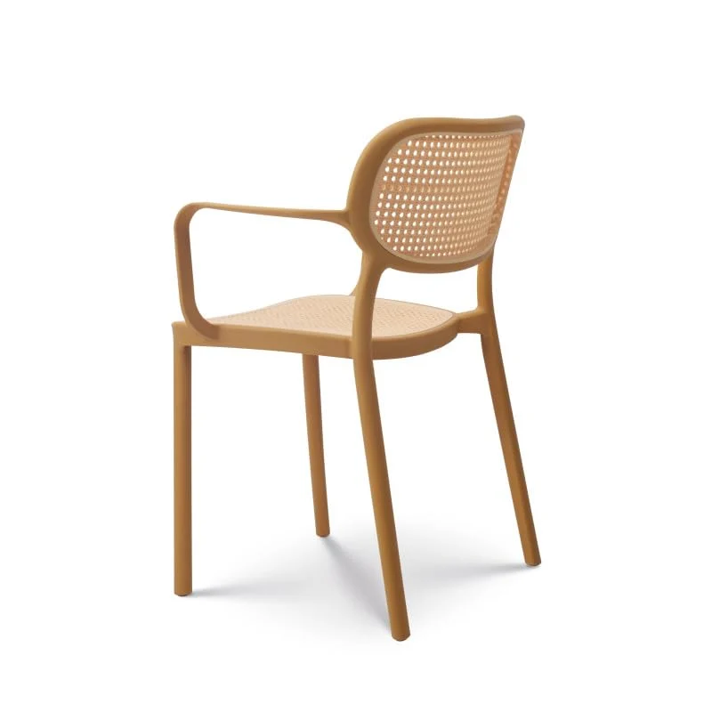 Kosmi Chaise de Salle à Manger Moutarde Style Vintage avec accoudoirs