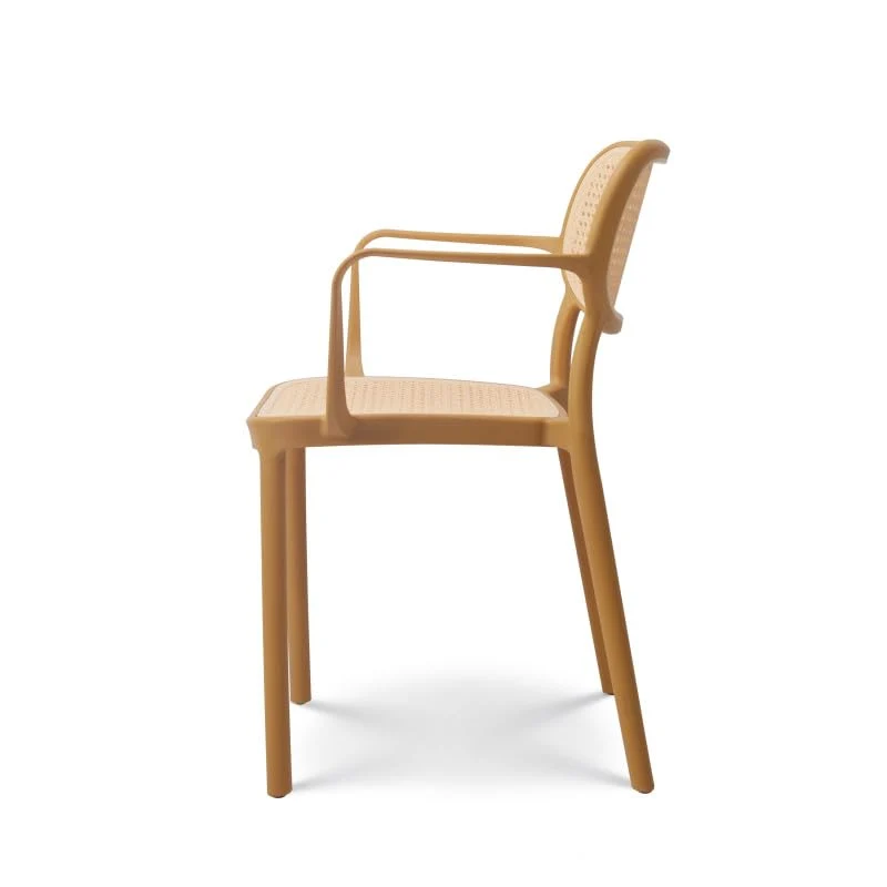 Kosmi Chaise de Salle à Manger Moutarde Style Vintage avec accoudoirs