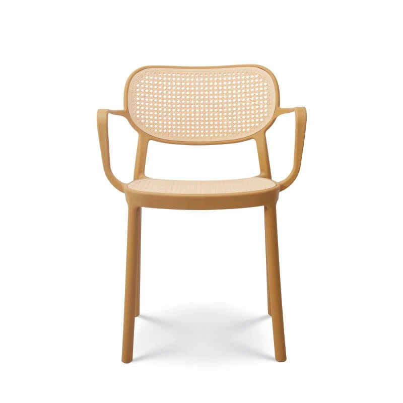 Kosmi Chaise de Salle à Manger Moutarde Style Vintage avec accoudoirs