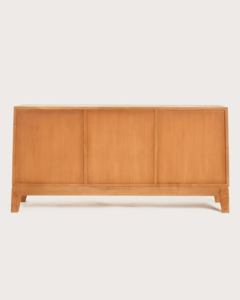 UNIQKA - Kyoto - Buffet Vintage en Teck Massif 165 cm - Couleur Marron - Longueur 165 cm - Profondeur 53 cm - Hauteur 80 cm - Bois Authentique, Durable et de Haute qualité