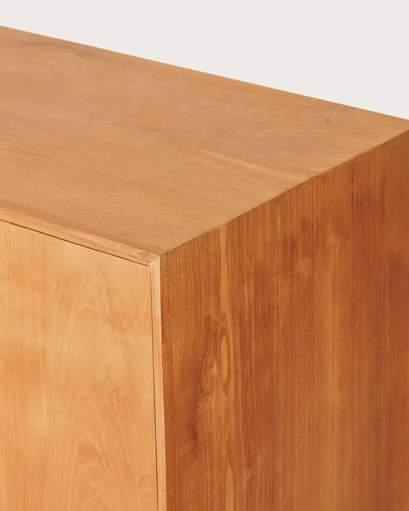 UNIQKA - Kyoto - Buffet Vintage en Teck Massif 165 cm - Couleur Marron - Longueur 165 cm - Profondeur 53 cm - Hauteur 80 cm - Bois Authentique, Durable et de Haute qualité