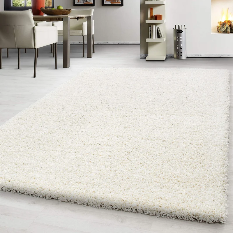 Teppium Tapis Salon 160x230 cm Moderne Adulte Tapis Chambre Crème - Shaggy Tapis Poil Long Salle de Séjour Concevoir Unicolore Tapis Moelleux et Doux - Tapis Cuisine Moquette Salon