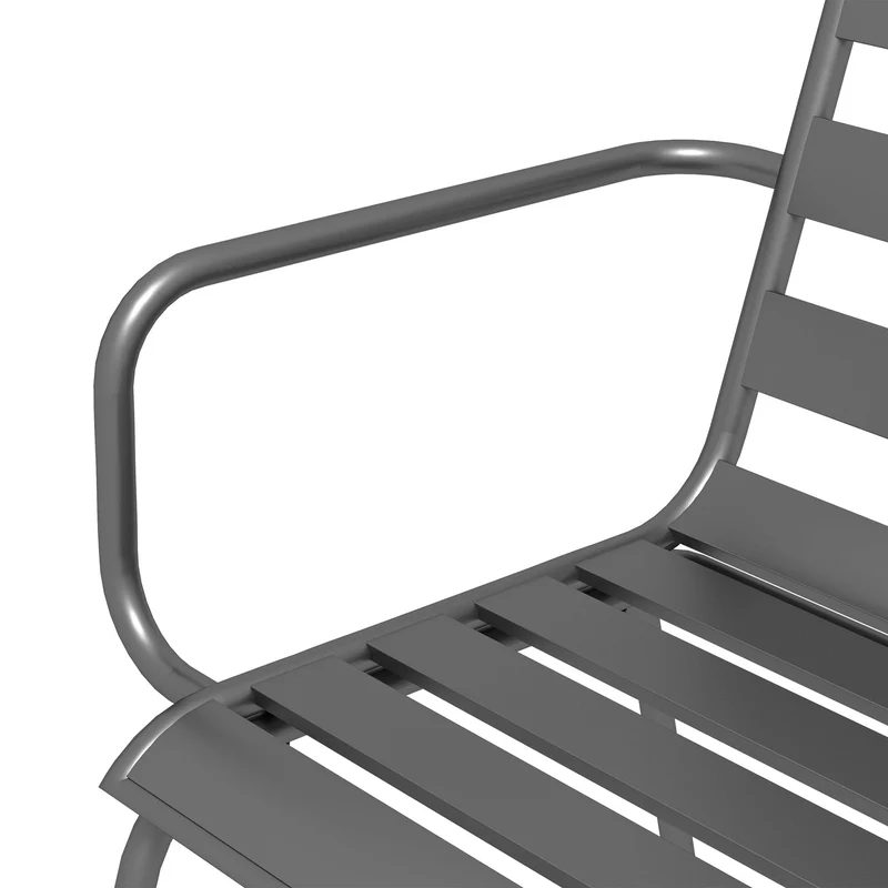 Outsunny Salon de Jardin extérieur Ensemble Salle à Manger de Jardin 7 pièces avec 1 Table et 6 chaises empilables en Acier Gris
