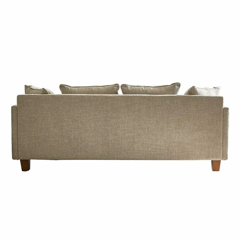 Loberon Canapé Brissonneau, design moderne, avec coussins décoratifs, housse robuste, toucher doux, élégance stylée, canapé, siège, bois d'hévéa, bois de pin, polyester, gris clair