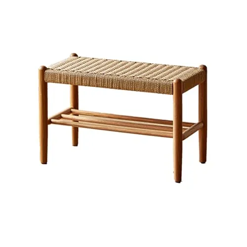 Nizer Banc à chaussures en bois pour couloir, salon, porche, entrée, siège robuste, peut supporter jusqu'à 90,7 kg, finition noyer clair, 100 cm