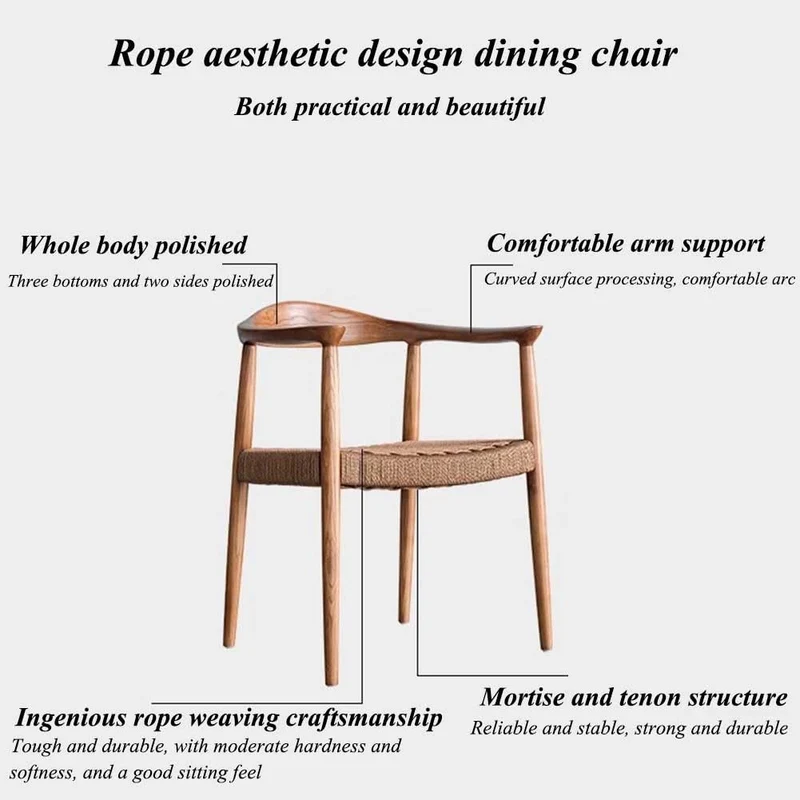 Chaise Décontractée Vintage, Chaises Modernes du Milieu du Siècle pour Salle À Manger Chaise Rattan des Fauteuils en Bois Massif Salle D'étude, Chaise De Loisirs des Clubs De Bureau (Couleur : Walnut