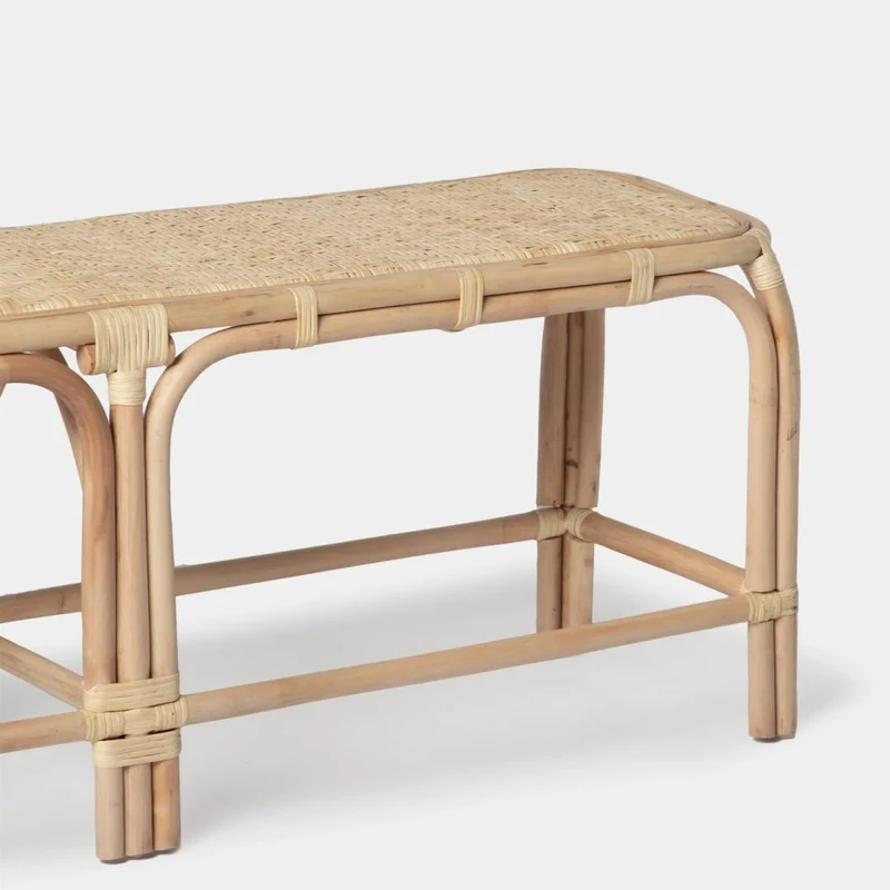 Banc Saro en Rotin Naturel Tressé à la Main, Fonctionnel et Polyvalent, Idéal pour Le Salon, l'Entrée ou la Chambre. Artisanal et Unique.