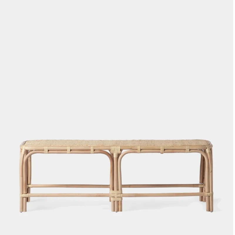 Banc Saro en Rotin Naturel Tressé à la Main, Fonctionnel et Polyvalent, Idéal pour Le Salon, l'Entrée ou la Chambre. Artisanal et Unique.