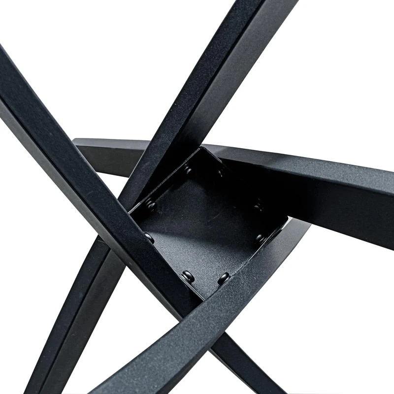 GOLDFAN Table à Manger en Verre Table Ronde Salle à Manger avec Pieds en Métal de Cuisine 80 cm, Noir