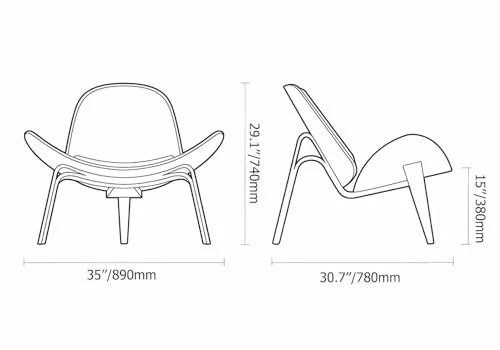 Homary Fauteuil Salon 1 Place, Chaise Coiffeuse pour Chambre en Cuir Doux, Base Tripode en Bois Noyer Design Moderne Siège Rembourré pour Salon Bureau Confort Élégant