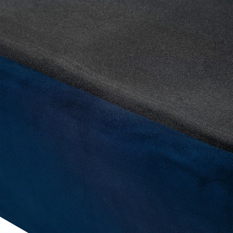 Canapé Fixe 3 Places en Velours Bleu Foncé Moelleux et Confortable pour Salon Design Moderne Beliani