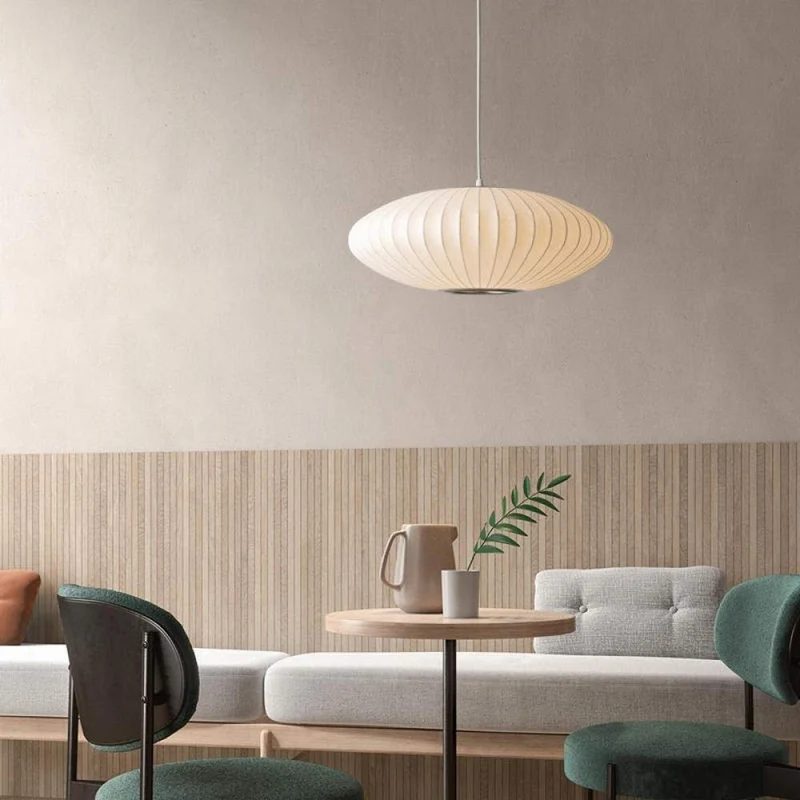 Lustres SCH Round Lantern Restaurant, Lampes Suspension Plafonnier Lampe Suspension d'éclairage au Plafond Designer Bubble Saucer tête Unique Plat Scoop Cocoon Style Japonais